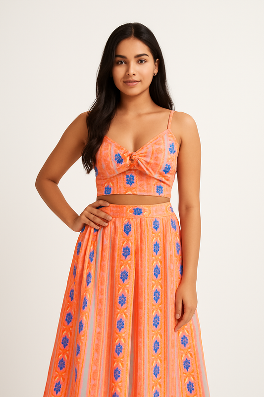 Tangerine Bloom Co-ord Set