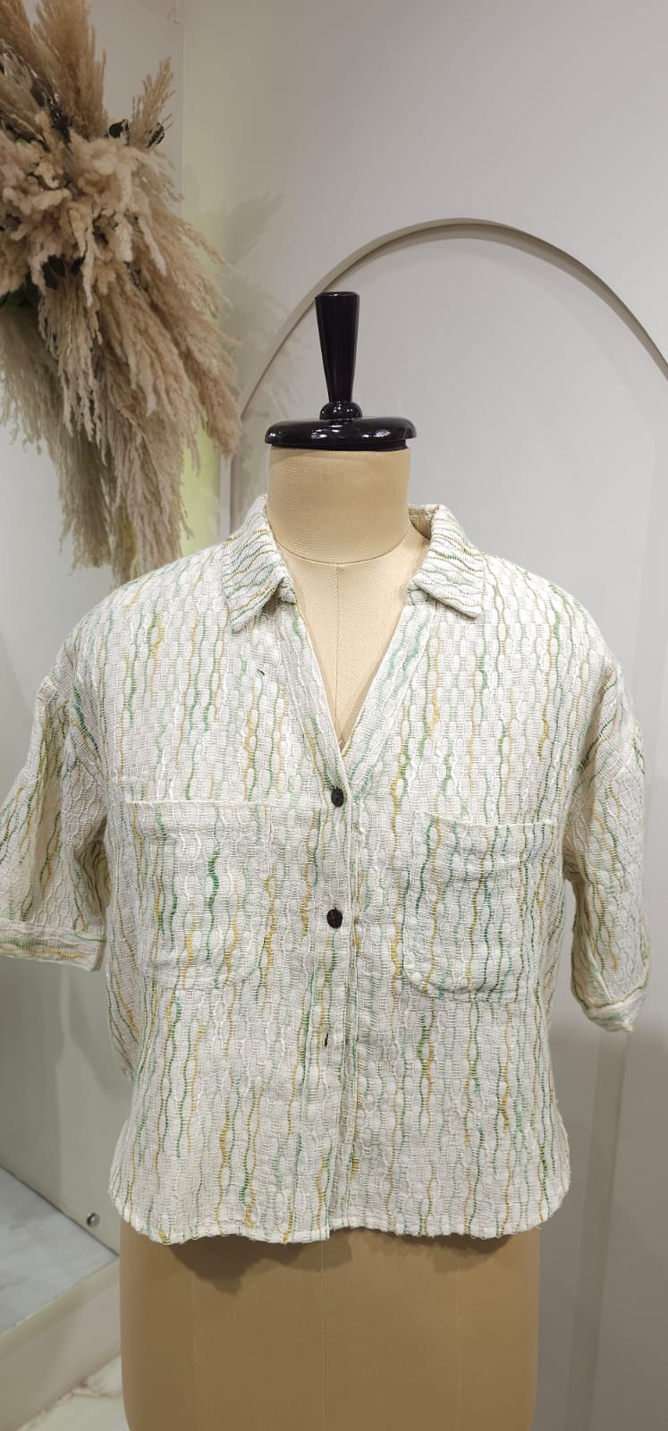 Sage Ripple High-Low Shirt