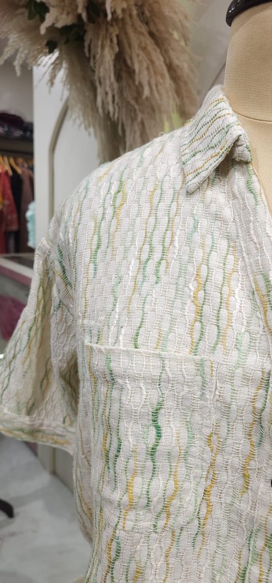 Sage Ripple High-Low Shirt