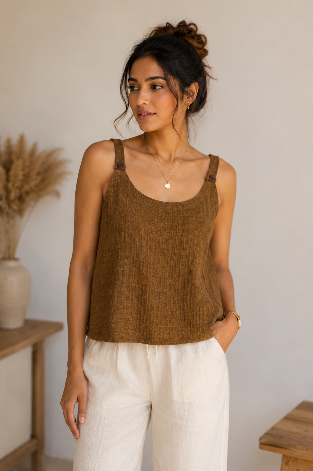 Cocoa Slub Top