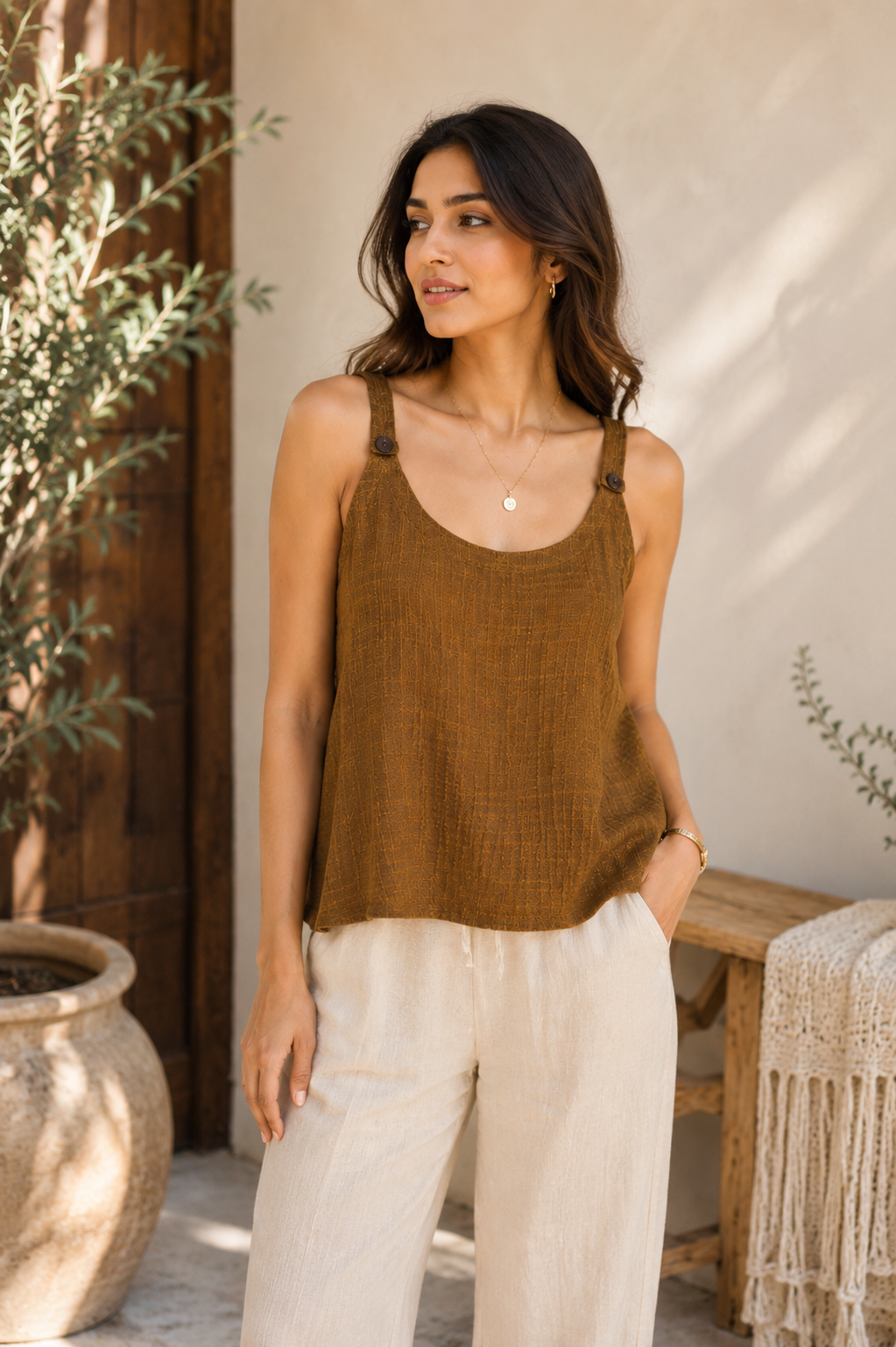 Cocoa Slub Top