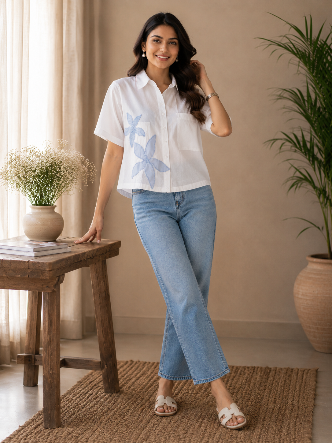 Short Sleeve embroided Shirt