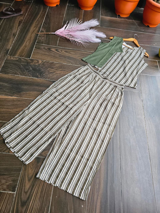 Olive Stripe Harmony Co-ord Set