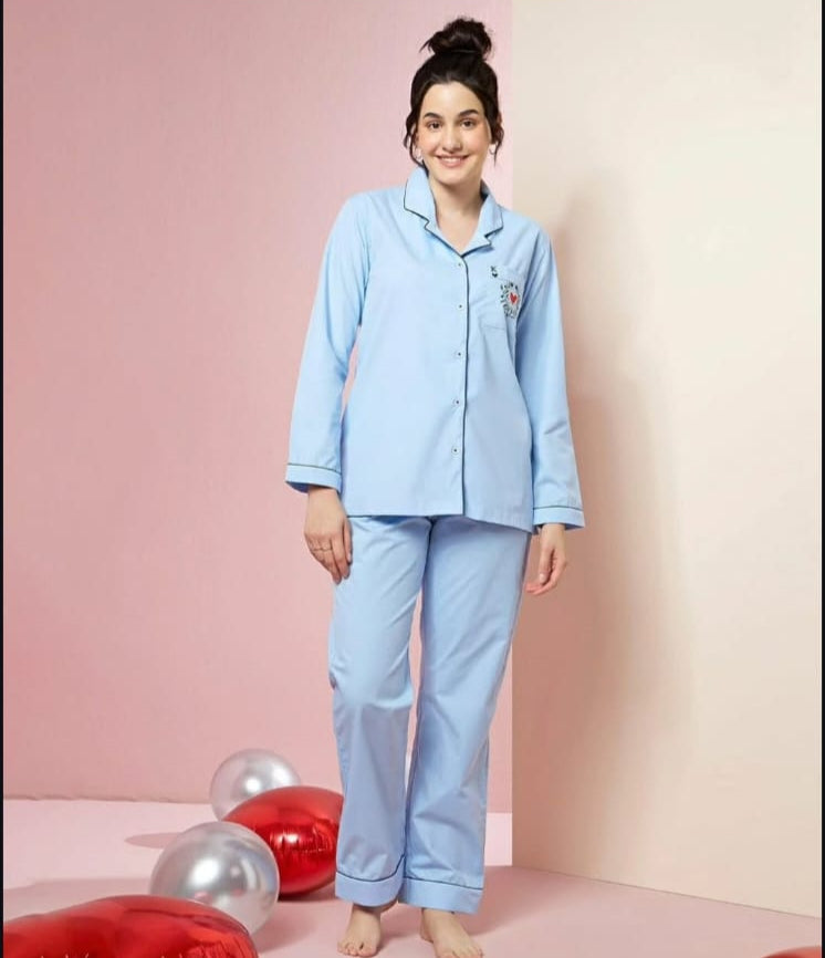 Snuggle in Blue – Couple Pajamas